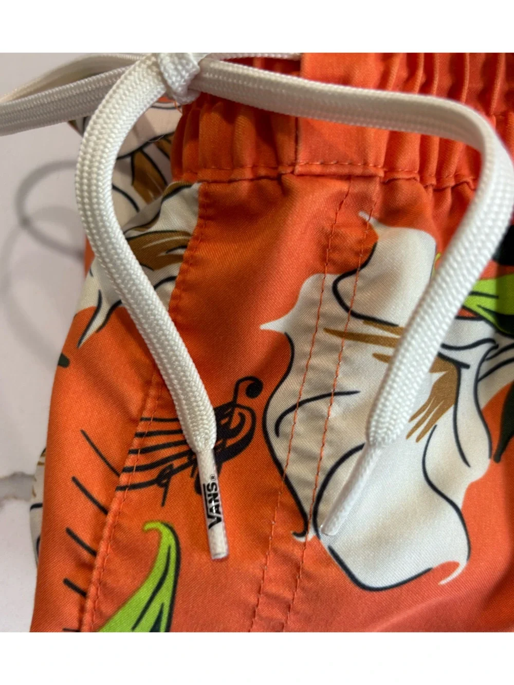 Vans Primary Floral Volley Board Shorts Orange Swim Trunks Blue White Mens Large